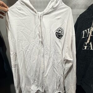 White Zip-Up Hoodie